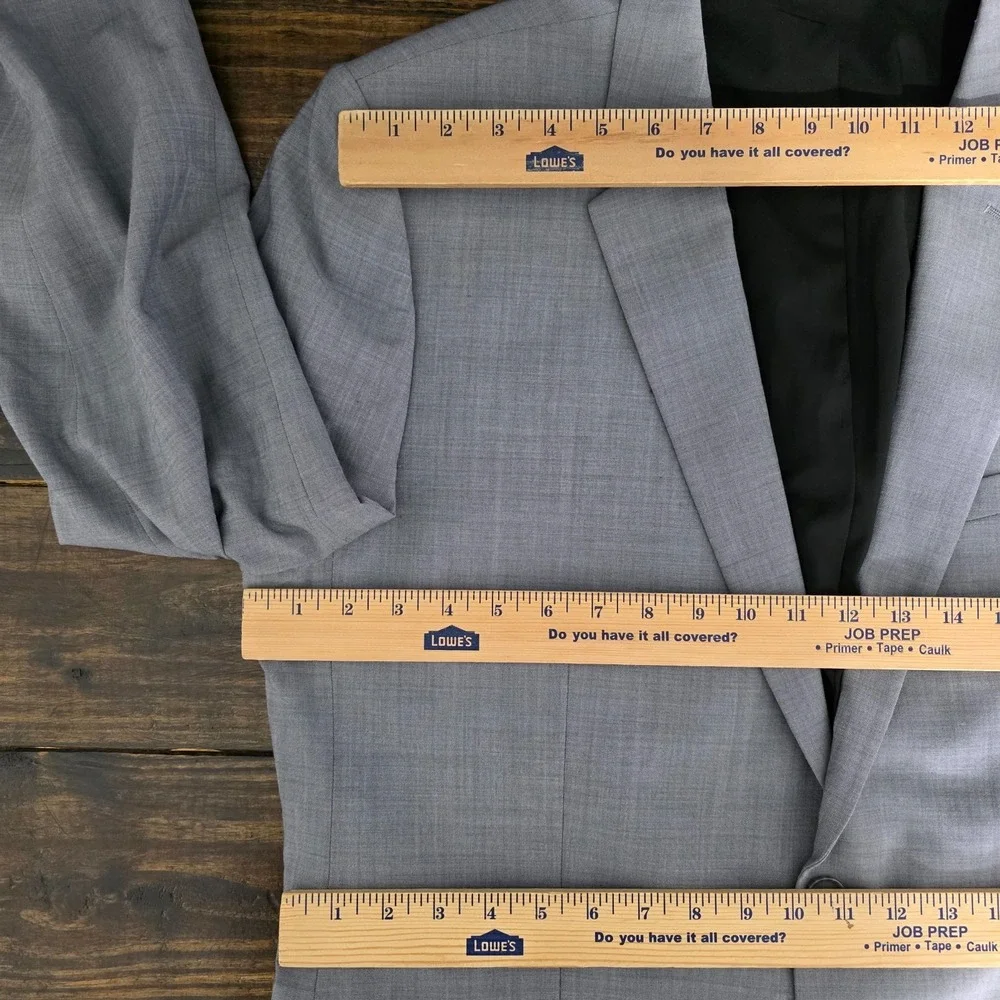 Express Men's Sport Coat Blazer Gray Stretch+ Machine Washable Extra Slim‎ 46R